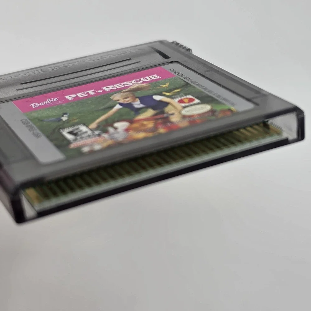 2 Nintendo Game Boy Color Cartridges ~ Barbie Pet Rescue & Magic Genie Untested